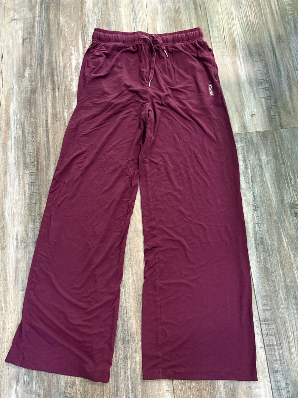 Comfrt Cloud Lounge Pants Womens Medium Purple Rayon Wide Leg Relaxed Drawstring